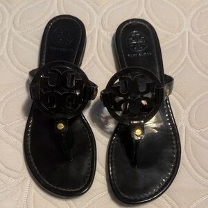 Tory Burch Black Patent Miller Sandals